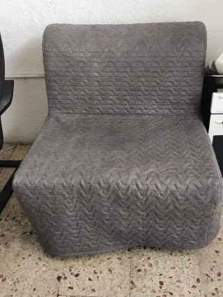 Sillón/ puff cama gris