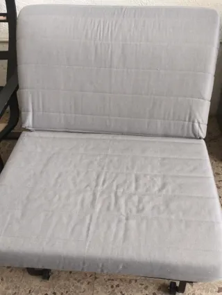 Sillón/ puff cama gris