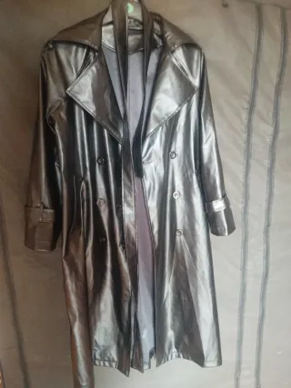 Abrigo de piel negro mujer