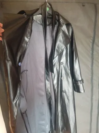 Abrigo de piel negro mujer