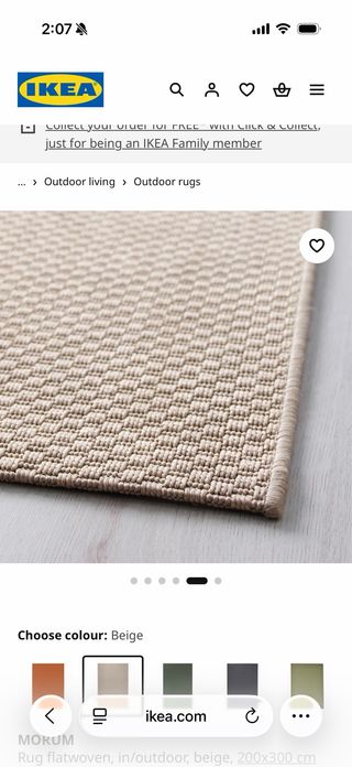 Alfombra IKEA Morum NUEVA Beige 200x300cm