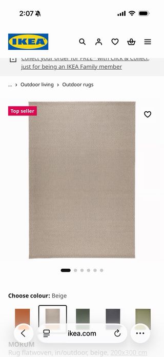 Alfombra IKEA Morum NUEVA Beige 200x300cm