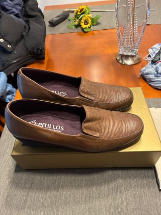 Zapatos Pitillos Piel Marrón Talla 40