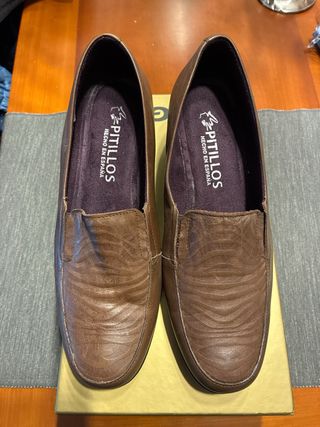 Zapatos Pitillos Piel Marrón Talla 40
