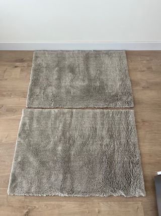 2 Alfombras IKEA grises suaves 80x60cm