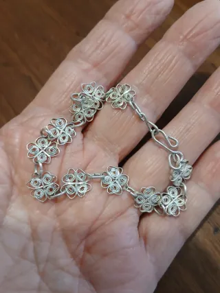 Braccialetto filigrana argento fiore