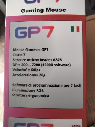 Mouse Gaming Gammec GP7 Ottico 7 Tasti USB
