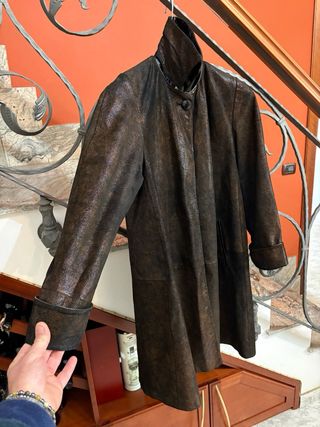 Giacca donna vera pelle vintage effetto martellato