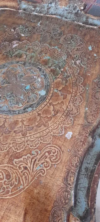 Vassoio antico decorato 46 cm x 35 cm.