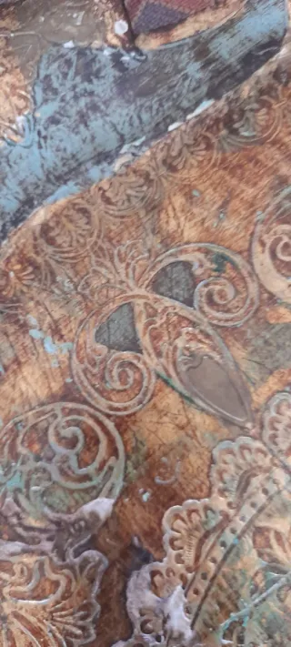 Vassoio antico decorato 46 cm x 35 cm.