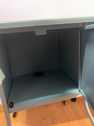 2 mesitas noche azul verdoso estilo industrial