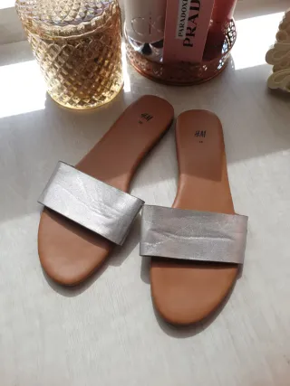 Sandalias H&M Mujer Talla 38 Plata