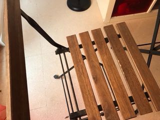 Mesa y 3 Sillas Balcón Madera Metal