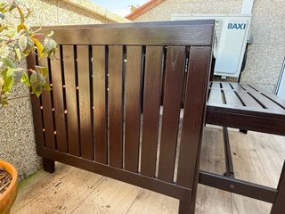 Mesa Terraza Madera extensible IKEA+ Banco+2sillas