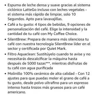 Cafetera Philips 2300 LatteGo
