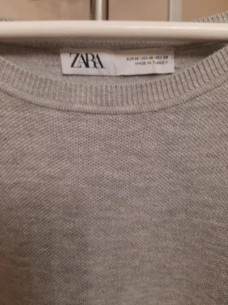 Jersey Zara Gris Perlas Talla M