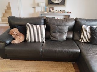 Sofá de piel negro