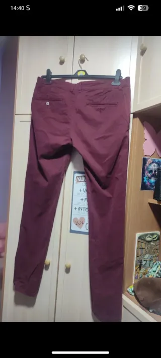 Pantalón J.sette burdeos algodón Slim Fit
