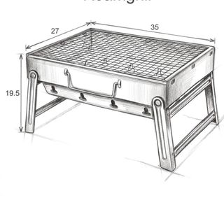 Barbacoa Carbón Portátil Negra