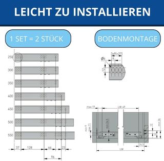 GTV - Guía de montaje en suelo GCHX18-H con mecani