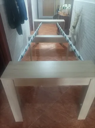 Mesa extensible salón 240x90cm recogida 54cm