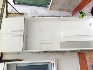 Armario Alacena Cocina Blanco y Plata