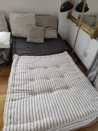 Sofá modular Maisons du Monde gris y blanco