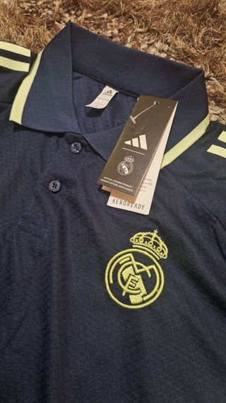 Polo Real Madrid Adidas Blu/Giallo Taglia L