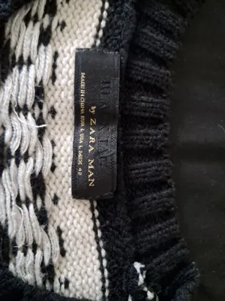 Maglione Zara Man fantasia bianco nero taglia L