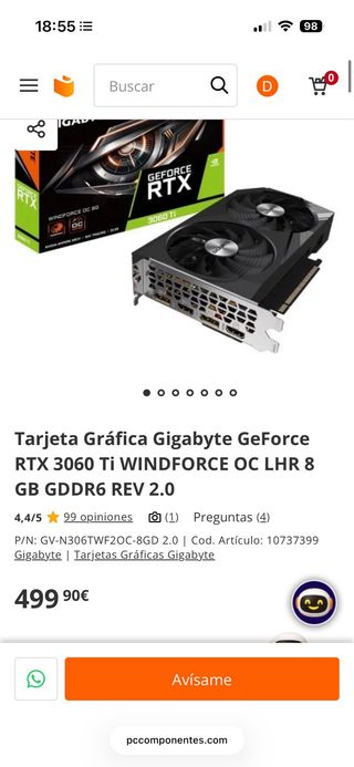 URGE! Gigabyte RTX 3060 Ti 8GB