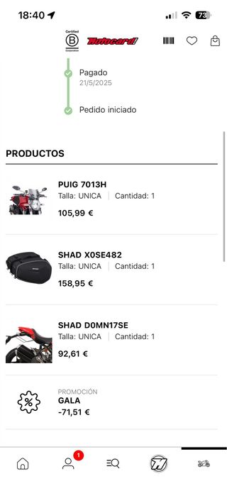 Cúpula Puig Negra Ducati Monster 821 1200