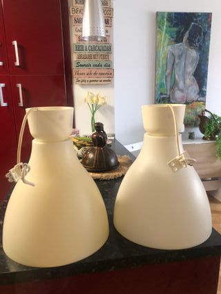 2 Lámparas Ikea Plástico Blanca