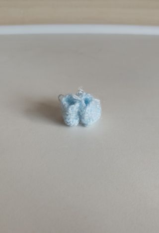 Patucos bebé artesanales en miniatura - Lote azul