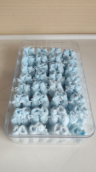 Patucos bebé artesanales en miniatura - Lote azul