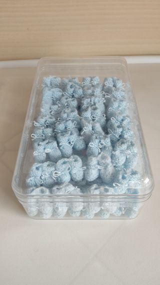 Patucos bebé artesanales en miniatura - Lote azul