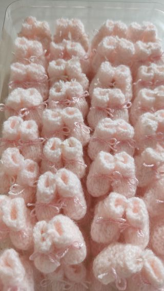 Patucos bebé artesanales en miniatura - Lote rosa