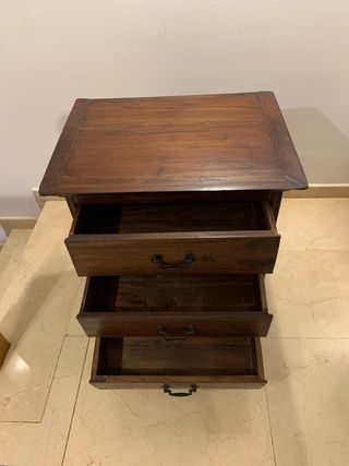 Mesita de noche de teca