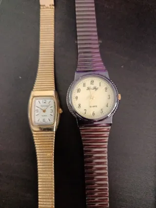 2 Relojes Mujer - Dorado y Plateado
