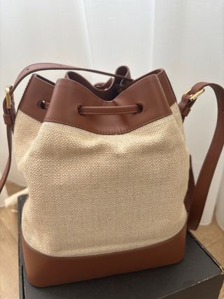 Bolso cubo PARIS 64 beige y marrón