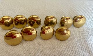 Pomelli bombati in ottone - Set da 10