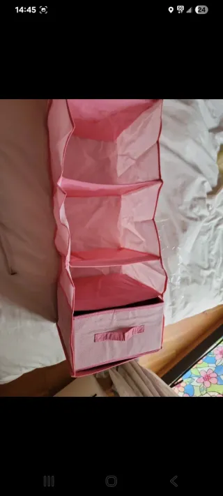 Organizador de armario rosa