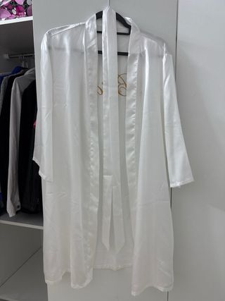 Bata de seda Novia Blanca Talla Única