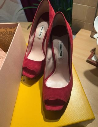 Scarpe Miu Miu rosse peep toe