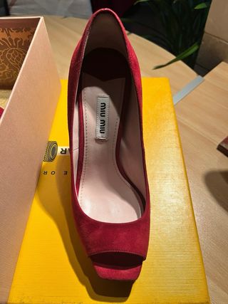 Scarpe Miu Miu rosse peep toe