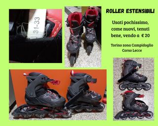 Roller Estensibili Bambino Taglia 31-33