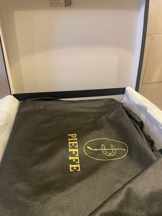 Cartella pelle vitello nera a 2 soffietti