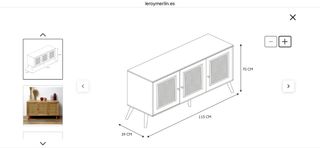 Aparador de madera y ratán