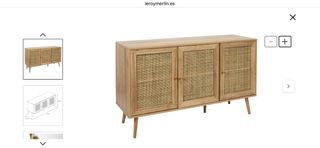 Aparador de madera y ratán