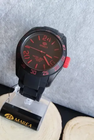 Reloj Marea Negro y Rojo Hombre
