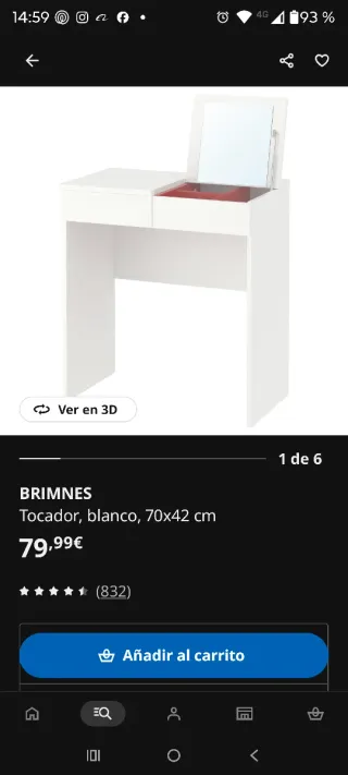 Tocador blanco Ikea con espejo, regalo la silla
